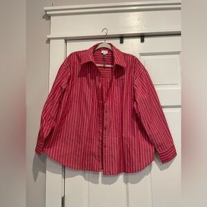LE LIS Red Striped Button Down Shirt